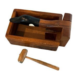 Hand Carved and Painted Wooded Canadian Goose Nutcracker with Mallet